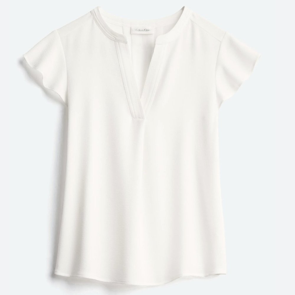 CALVIN KLEIN SUIT SEPARATES Tallia Flutter Sleeve Blouse